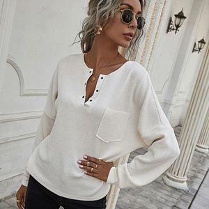 Henley Cream Top
